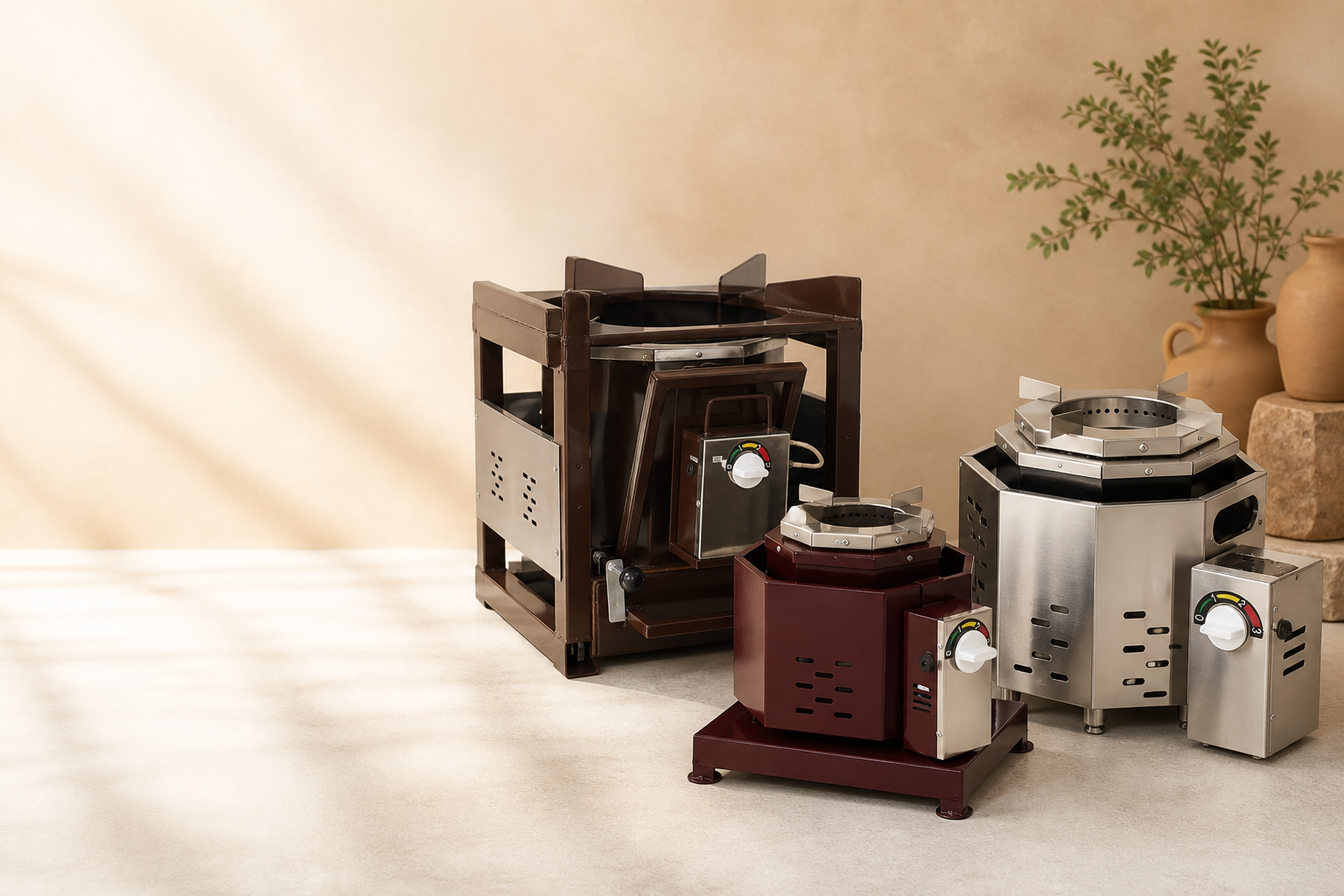Agneekaa Tadka Chulha range — domestic, Eco Mini, and commercial biomass pellet stoves